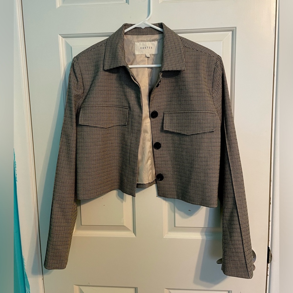 BNWOT Cropped Houndstooth Jacket